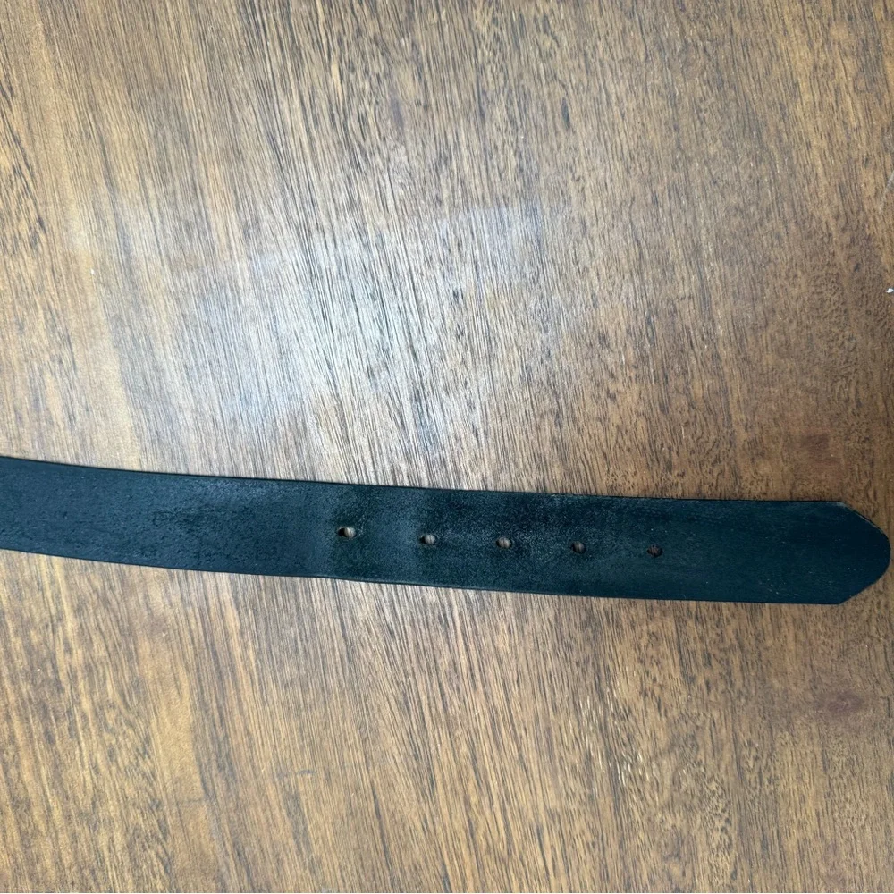 Leegin British Mens Black Leather Belt made in USA‎ Sz 50 fits 48